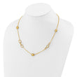 14K Two-tone Polish/Textured/Dia-cut Fancy w/1in ext. Necklace