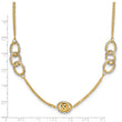 14K Two-tone Polish/Textured/Dia-cut Fancy w/1in ext. Necklace