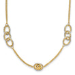 14K Two-tone Polish/Textured/Dia-cut Fancy w/1in ext. Necklace