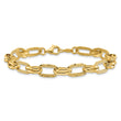 14K Polished/Textured/Diamond-cut Fancy Link Bracelet