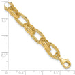 14K Polished/Textured/Diamond-cut Fancy Link Bracelet
