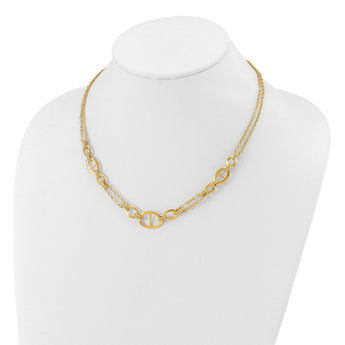 14K Polished Multi-strand Fancy Link Necklace