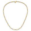 14K w/White Rhodium Polished and Textured Fancy Link Necklace