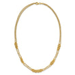 14K Polished and Textured Multi-strand Necklace