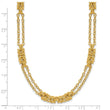 14K Polished and Textured Multi-strand Necklace