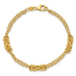 14K Polished and Textured Multi-strand Bracelet