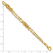 14K Polished and Textured Multi-strand Bracelet