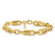 14K Polished and Textured Fancy Link Bracelet
