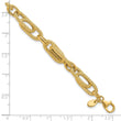 14K Polished and Textured Fancy Link Bracelet