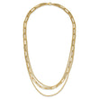 14K Polished 3-strand Fancy Link Necklace