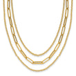 14K Polished 3-strand Fancy Link Necklace