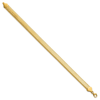 14K Polished Ridged Bracelet