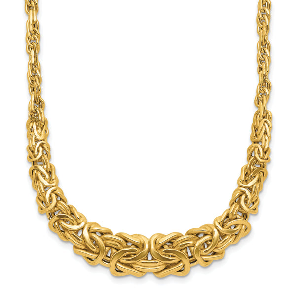 14K Polished Byzantine Graduated Necklace