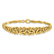 14K Polished Byzantine Graduated Bracelet
