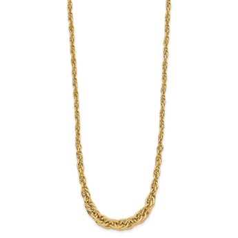 14K Polished Graduated Fancy Link Necklace