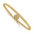 14K Polished Stretch/Mesh Diamond-cut Disc Bracelet