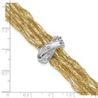 14K with Rhodium Polished Knot Mesh Multi-strand Bracelet