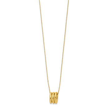 14K Polished Oval Links with 2in ext. Necklace