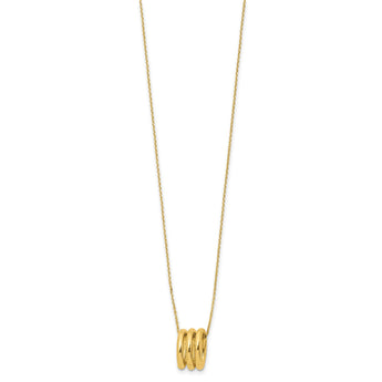 14K Polished Oval Links with 2in ext. Necklace - Birthstone Company