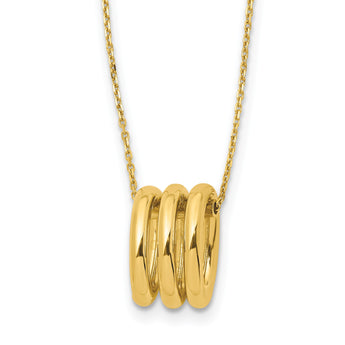 14K Polished Oval Links with 2in ext. Necklace - Birthstone Company
