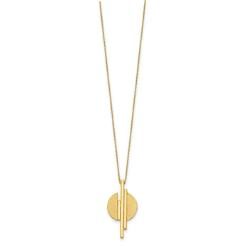 14K Polished and Brushed with 2in ext. Necklace