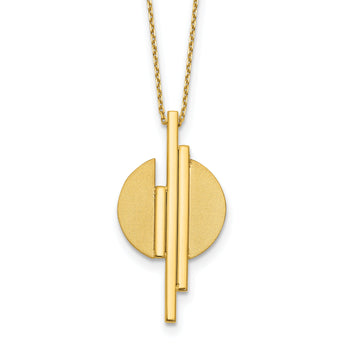 14K Polished and Brushed with 2in ext. Necklace