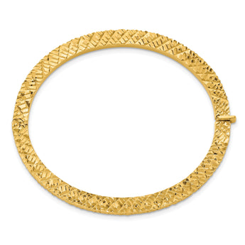 14K Polished and Diamond-cut Bangle