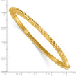 14K Polished and Diamond-cut Bangle