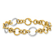 14K Two-Tone Polished Circle Links Bracelet