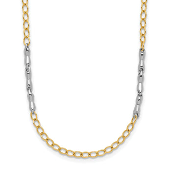 14K Two-Tone Polished Fancy Link Necklace
