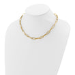 14K Polished and Textured Fancy Link Necklace