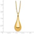 14K Polished Teardrop 16in w/2in ext. Necklace