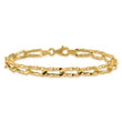 14K Polished and Hammered Fancy Link Bracelet