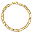 14K Polished and Hammered Fancy Link Bracelet