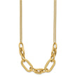 14K Polished and Satin 2-strand Fancy Link with 1in ext. Necklace