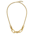 14K Polished and Satin 2-strand Fancy Link with 1in ext. Necklace