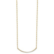 14K w/Rhodium Polished and Diamond-cut Bar Necklace