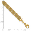 14K Polished/Textured and Diamond-cut Bracelet