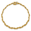 14K Polished/Textured and Diamond-cut Twisted  Bracelet