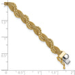 14K Polished/Textured and Diamond-cut Twisted  Bracelet