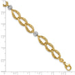 14K Two-tone Polished/Textured/Dia-cut w/2in ext. Bracelet