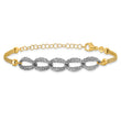 14K Two-tone Polished/Textured/Dia-cut w/2in ext. Bracelet