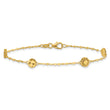 14K Polished and Diamond-cut Disc Design Bracelet
