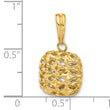 14K Polished Puffed Square Pendant