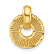 14K Polished and Diamond-cut Circle Pendant