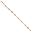14K Two-tone Polished and Diamond-cut Fancy Link Bracelet