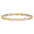 14K Two-tone Polished and Diamond-cut Fancy Link Bracelet