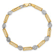 14K Two-tone Polished and Diamond-cut Fancy Link Bracelet