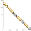 14K Two-tone Polished and Diamond-cut Fancy Link Bracelet