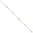 14K Two-tone Polished  w/1in ext. Anklet